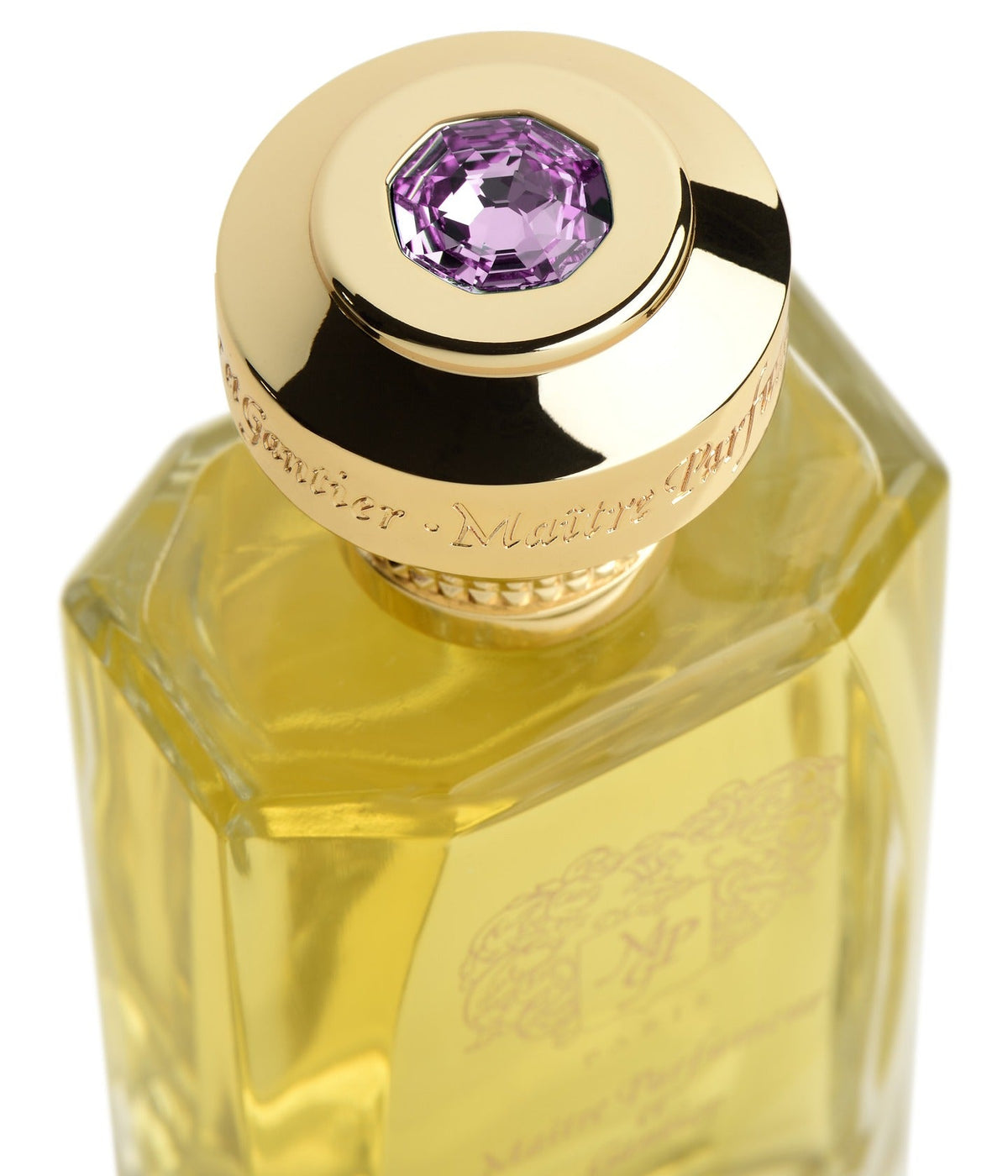 Maître Parfumeur et Gantier Eau de Parfum Patchouli 1969, Verschluss mit violettem Schmuckstein in Nahaufnahme