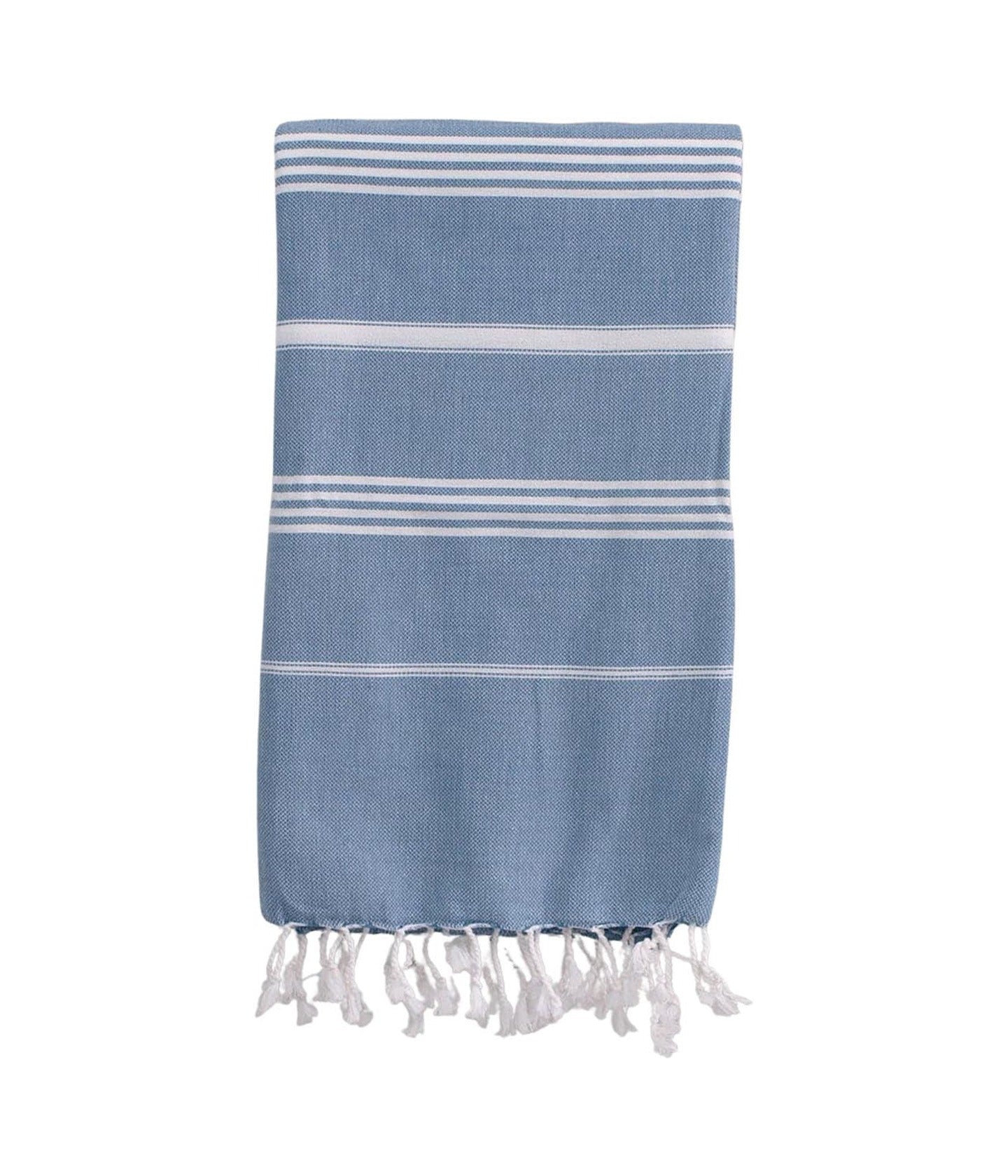 Hamamtuch Jeansblau, Weiß