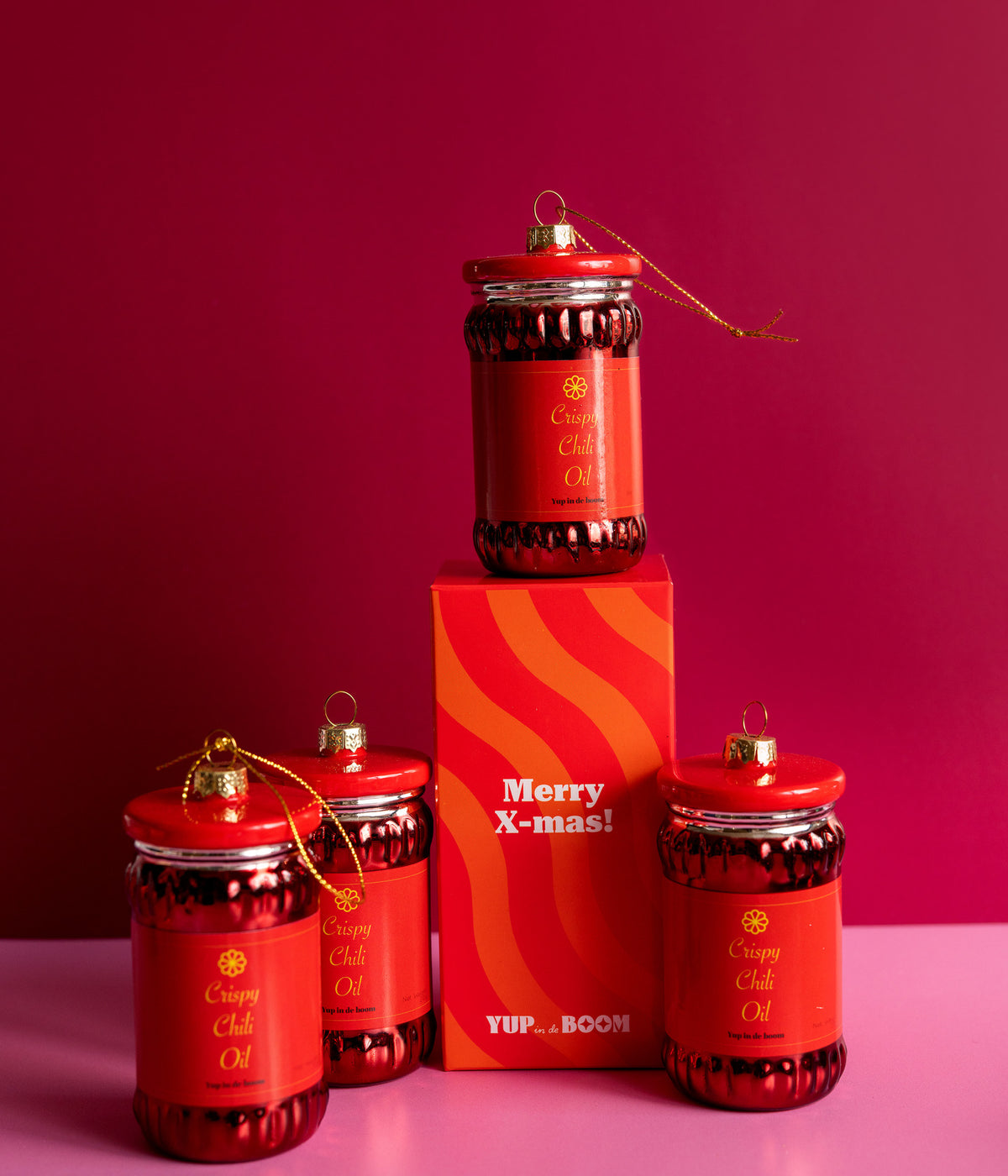 Yup in de boom Christbaumschmuck Crispy Chili Oil, mehrere Stück mit Verpackung