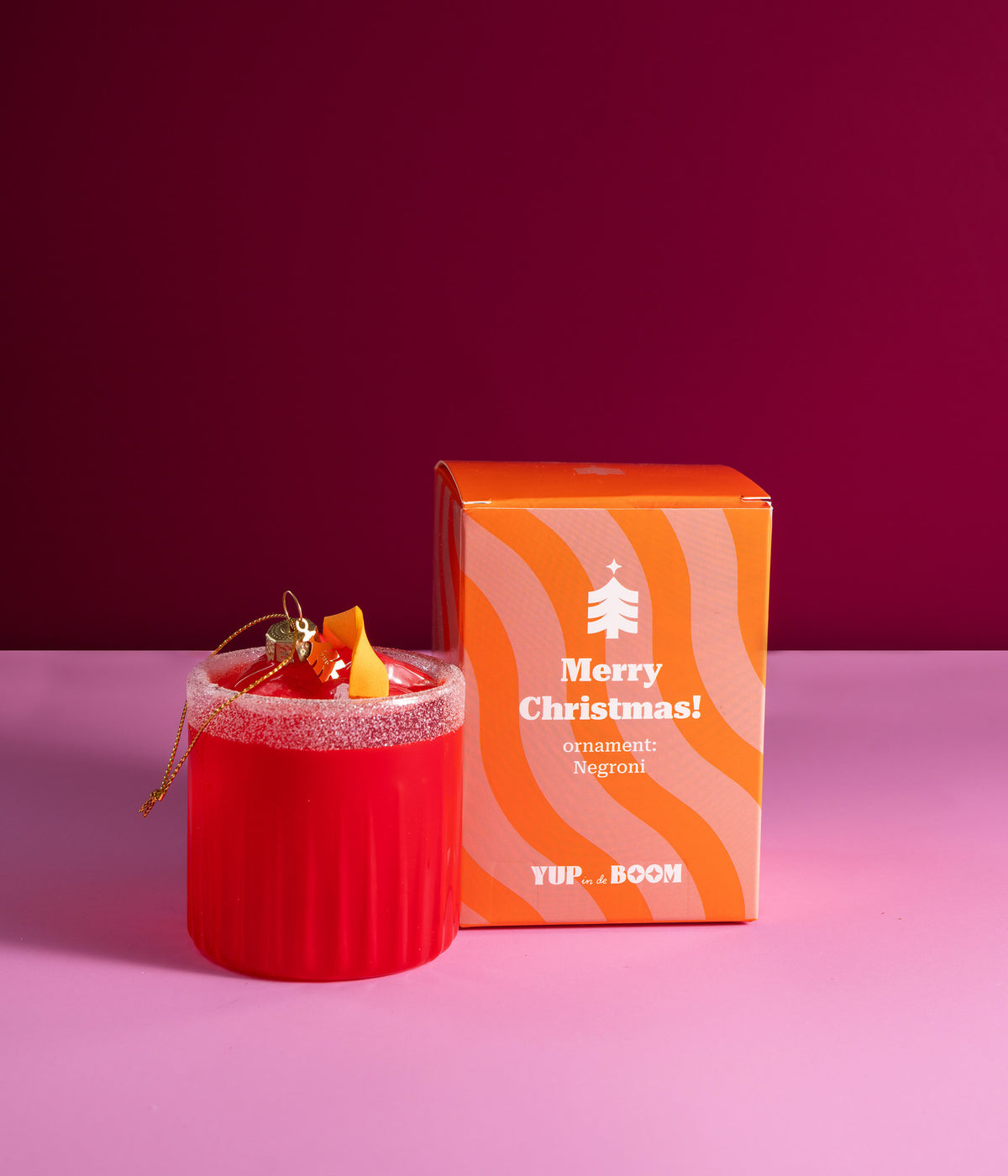 Yup in de boom Christbaumschmuck Negroni mit Verpackung
