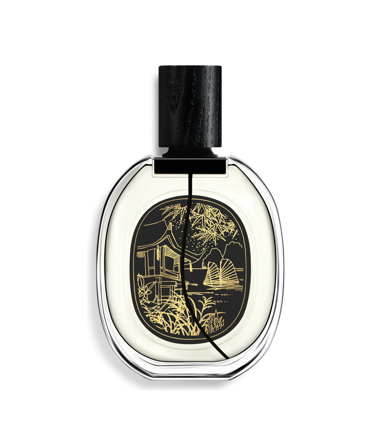 Diptyque Eau de Parfum Do Son Limited Edition, Etikett mit goldener Illustration in Nahaufnahme