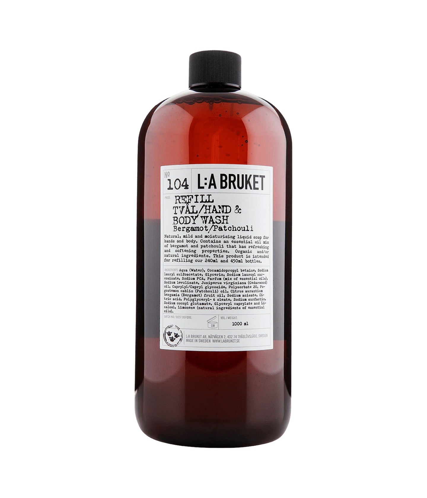 104 Refill Hand & Body Wash Bergamot/Patchouli