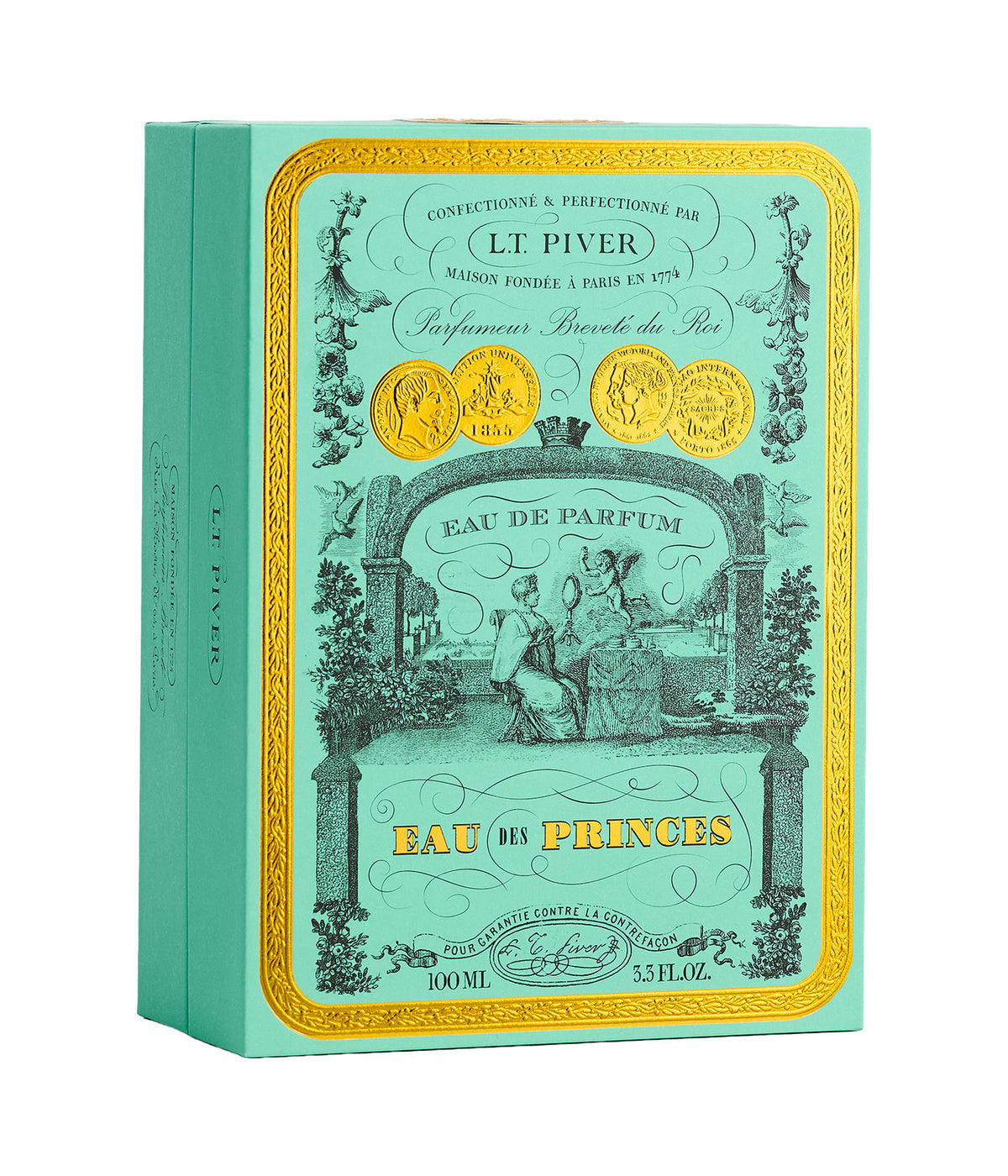 Eau de Parfum Eau des Princes – L.T. Piver, Flakon und Karton