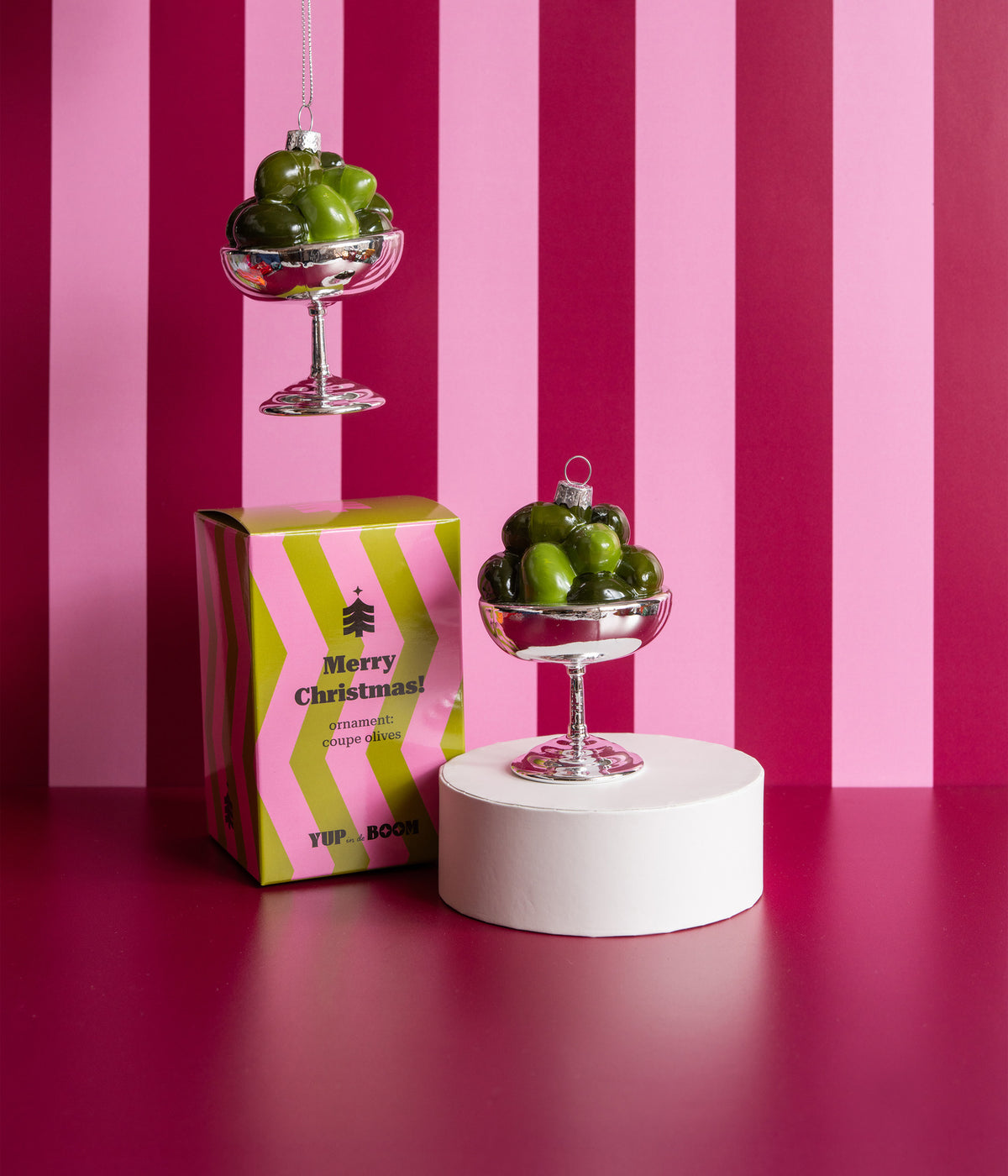Yup in de boom Christbaumschmuck Coupe Olives, zwei Stück mit Verpackung