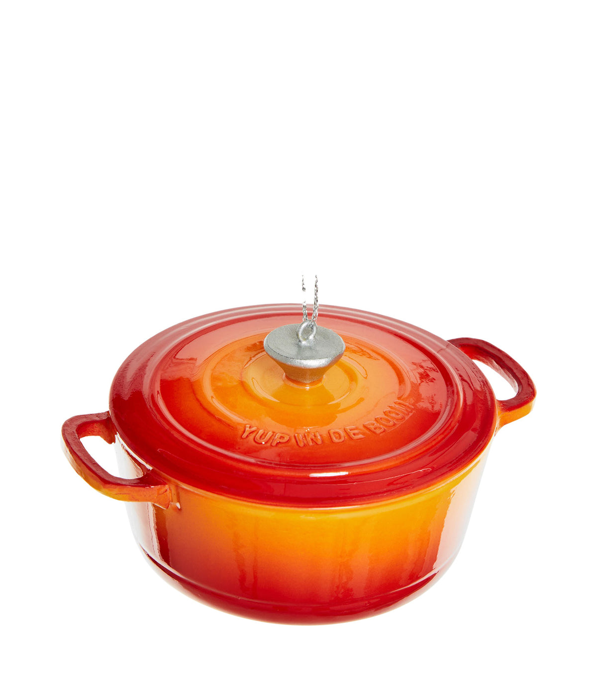 Yup in de boom Christbaumschmuck Pan Orange, Topf von schräg oben